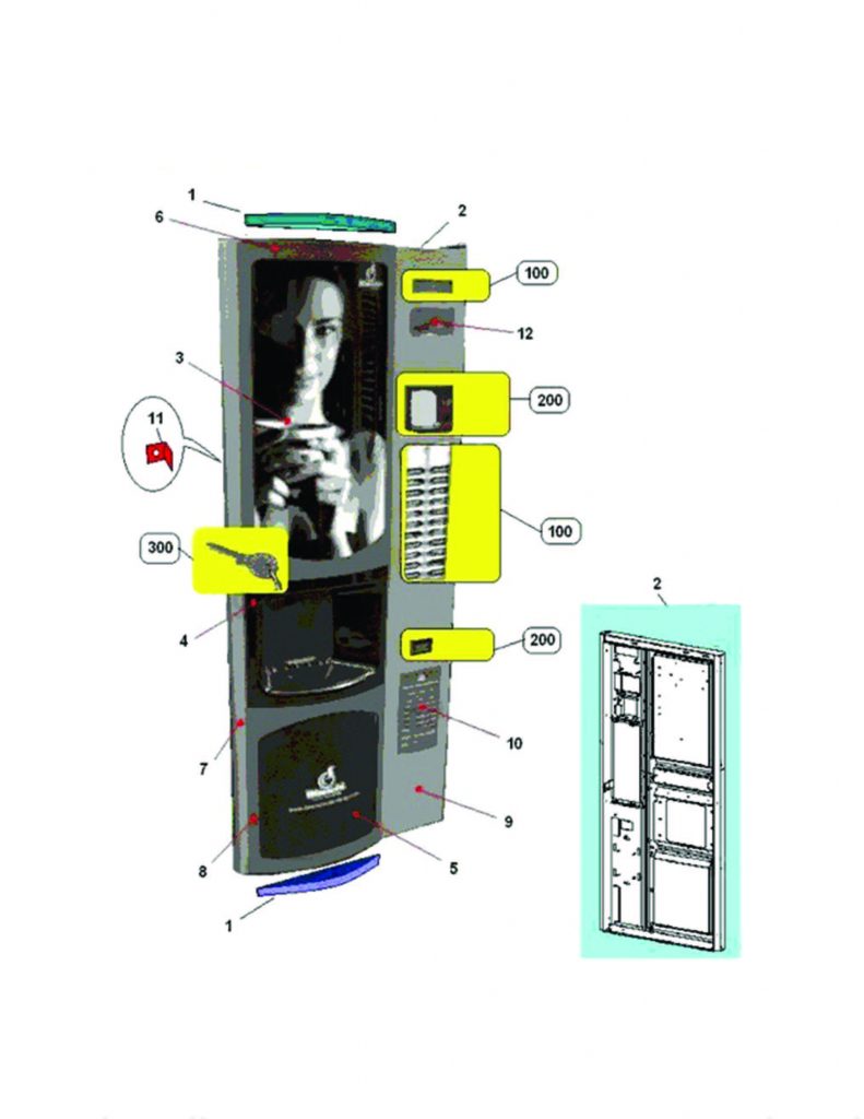 BIANCHI VENDING » BVM971 » Страница 1 - Врата изглед отпред (418) BIANCHI VENDING » BVM971 » Страница 1 - Врата изглед отпред (418)